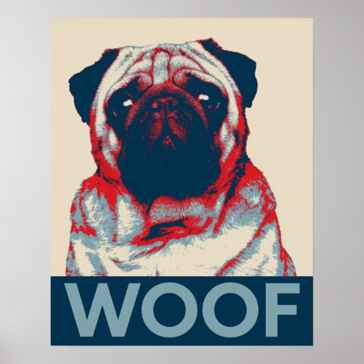 Pug Wof Retro Hope Poster (Voorkant)