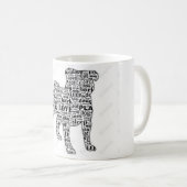 Pug woorden in zwarte silhouette mok (Voorkant rechts)