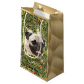 Pug Wreath Klein Cadeauzakje (Voorkant Gekanteld)