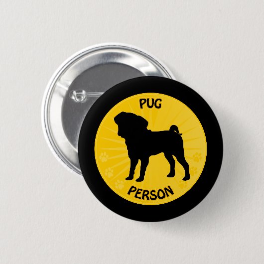 Pug Xing Ronde Button 5,7 Cm (Voorkant /achterkant)
