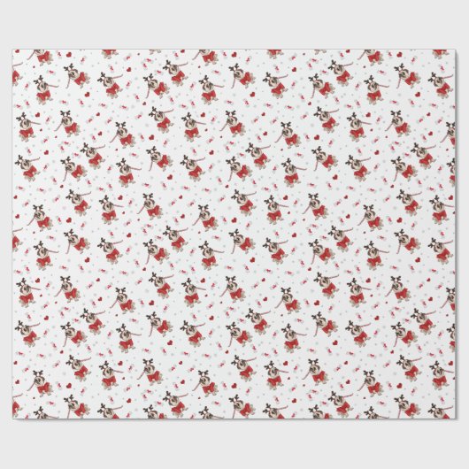 Pug Xmas Patroon Cadeaupapier (Vlak)