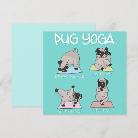 Pug Yoga Holiday Kaart (Voorkant / Achterkant)