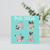 Pug Yoga Holiday Kaart (Staand voorkant)