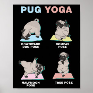 Pug Yoga Honden Yogist Spirituele Meditatie Hond Poster