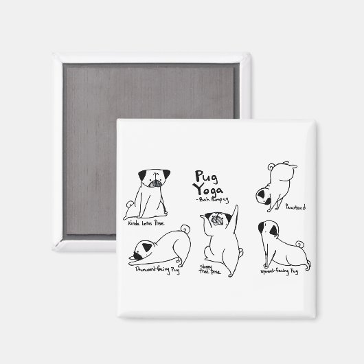 Pug Yoga Magneet (Voorkant / Achterkant)