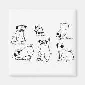Pug Yoga Magneet (Voorkant)