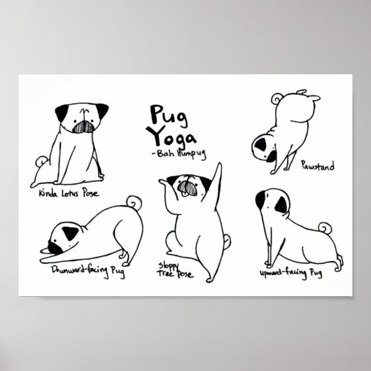 Pug Yoga Poster (Voorkant)