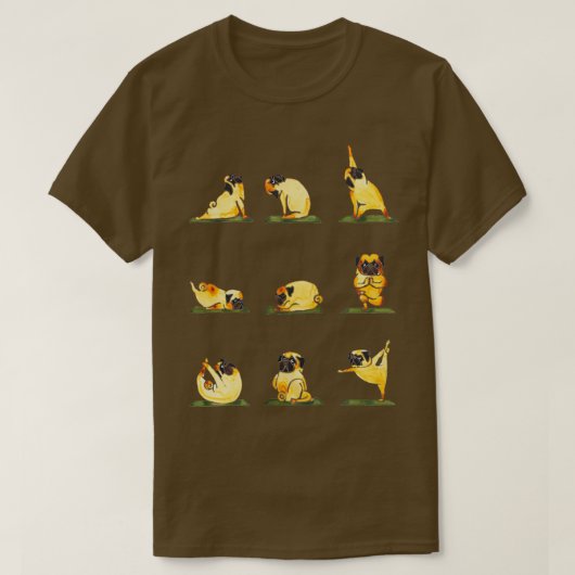 Pug Yoga Waterverf T-shirt (Design voorkant)
