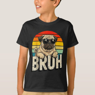 Pug zegt Bruhadorable hond grappige humor mode mem T-shirt
