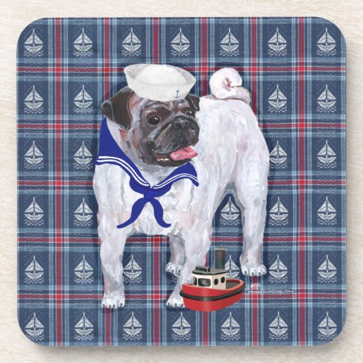 Pug Zeiler Drankjes Onderzetter (Voorkant)