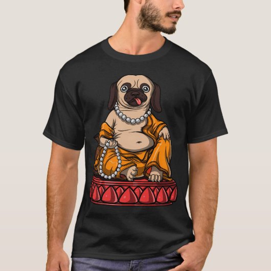 Pug Zen Meditatie T-shirt (Voorkant)