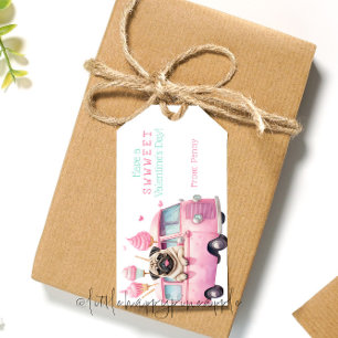 Pug zoete Valentijnsdag cadeau label Cadeaulabel