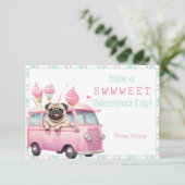 Pug zoete Valentijnsdag kaart (Staand voorkant)