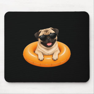 Pug zomer shirt Schattige hond zwembad drijver Muismat