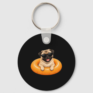 Pug zomer shirt Schattige hond zwemband Sleutelhanger