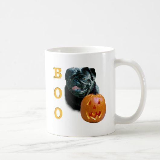 Pug (zwart) Boo Koffiemok (Rechts)