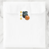 Pug (zwart) Boo Ronde Sticker (Tas)