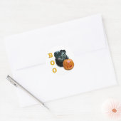 Pug (zwart) Boo Ronde Sticker (Envelop)
