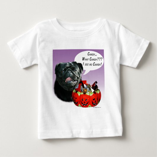Pug (zwart) Halloween Snoep (Voorkant)