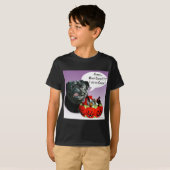 Pug (zwart) Halloween Snoep T-shirt (Voorkant volledig)
