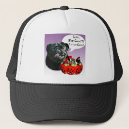 Pug (zwart) Halloween Snoep Trucker Pet
