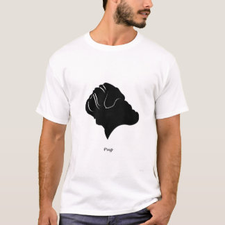 Pug - zwart Silhouette T-shirt