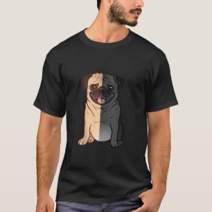 Pug zwart-wit, zwart-wit, zwart-wit, zwart-wit, ru t-shirt