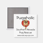 Pugaholic, Zuid Nevada Pug ... Magneet (Voorkant / Achterkant)