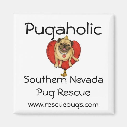 Pugaholic, Zuid Nevada Pug ... Magneet (Voorkant)