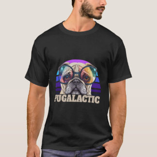 Pugalactische Pug Kosmische Bril Galaxy Zonnebril T-shirt