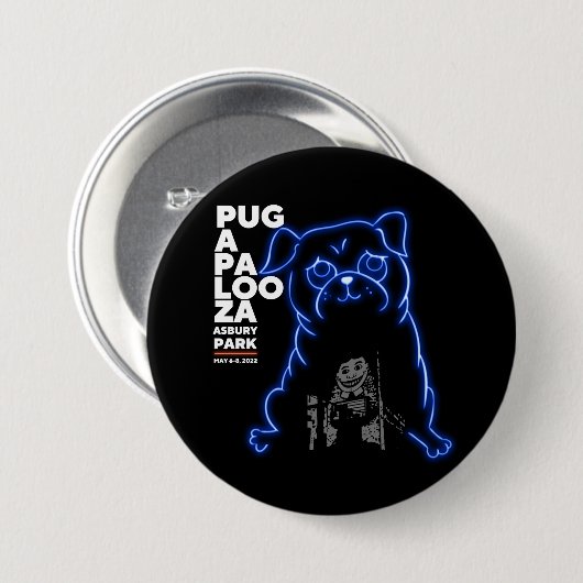 Pugapalooza Asbury Park 2022 Button (Voorkant /achterkant)