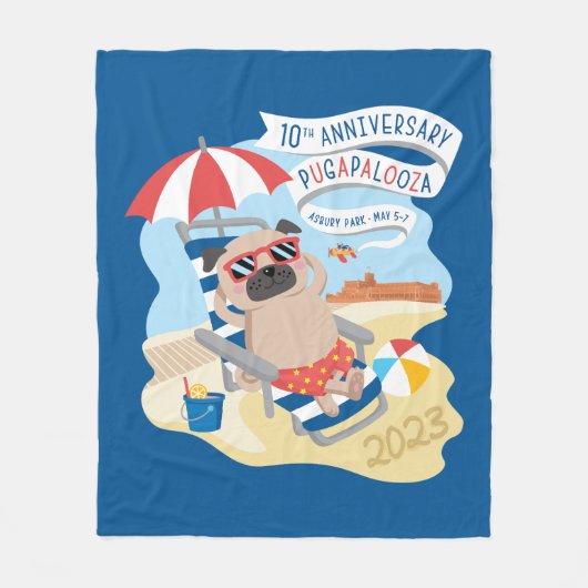 Pugapalooza Asbury Park 2023 Fleece Blanket (Voorkant)