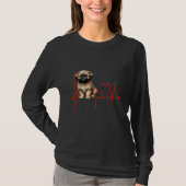 Pugapoo Heartbeat EKG Schattige Dog Mom Dad T-shirt (Voorkant)