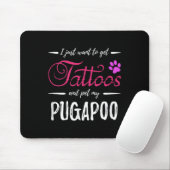 Pugapoo Hondenliefhebber Tattoo Funny Dog Mom Gift Muismat (Met muis)