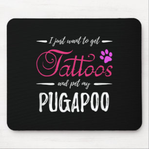 Pugapoo Hondenliefhebber Tattoo Funny Dog Mom Gift Muismat