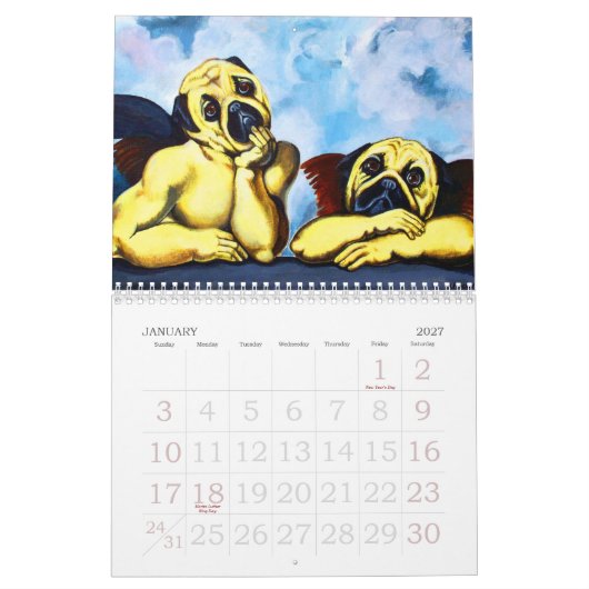 PugArt-kalender $ 19,95 Kalender (Jan 2027)