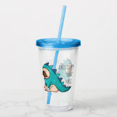 Pugasaurus is "Gedaan" Funny Pug Acryl Drinkbeker (Achterkant)