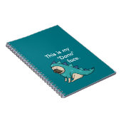 Pugasaurus is "Gedaan" Funny Pug Cartoon Notitieboek (Rechterzijde)