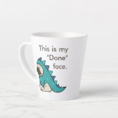 Pugasaurus is "Gedaan" Funny Pug Latte Mok (Linkerhoek)