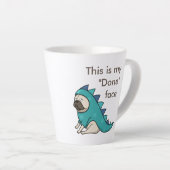 Pugasaurus is "Gedaan" Funny Pug Latte Mok (Rechterhoek)