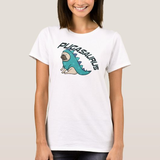 Pugasaurus Pug Dog T-Shirt (Voorkant)