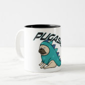 Pugasaurus Pug Dog Two Mok zonder been (Voorkant links)