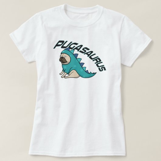 Pugasaurus Pug Hond T-Shirt (Design voorkant)