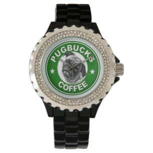 Pugbucks Coffee Watch Horloge