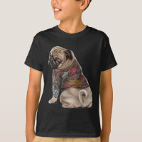 Pugdog met traditioneel Japans Dragon Tattoo IR