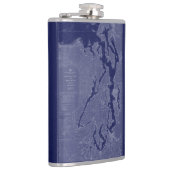 Puget Sound  Map Nautical Chart Blue Flask Heupfles (Rechts)