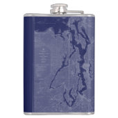 Puget Sound  Map Nautical Chart Blue Flask Heupfles (Achterkant)