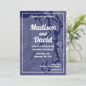 Puget Sound  Map Nautical Chart Wedding Inv Kaart (Staand voorkant)