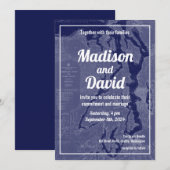 Puget Sound  Map Nautical Chart Wedding Inv Kaart (Voorkant / Achterkant)