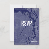 Puget Sound  Map Wedding RSVP Kaart (Voorkant)